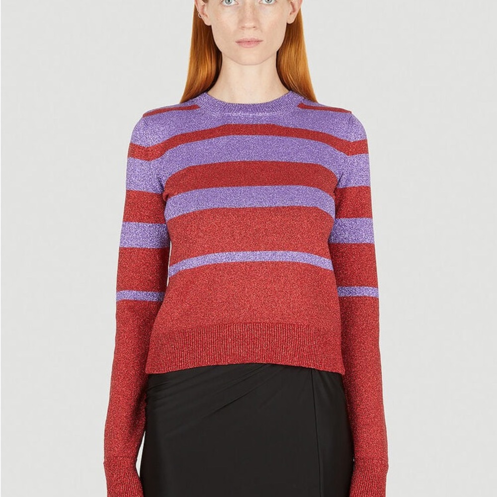 Paco Rabanne Purple and Red Striped Top